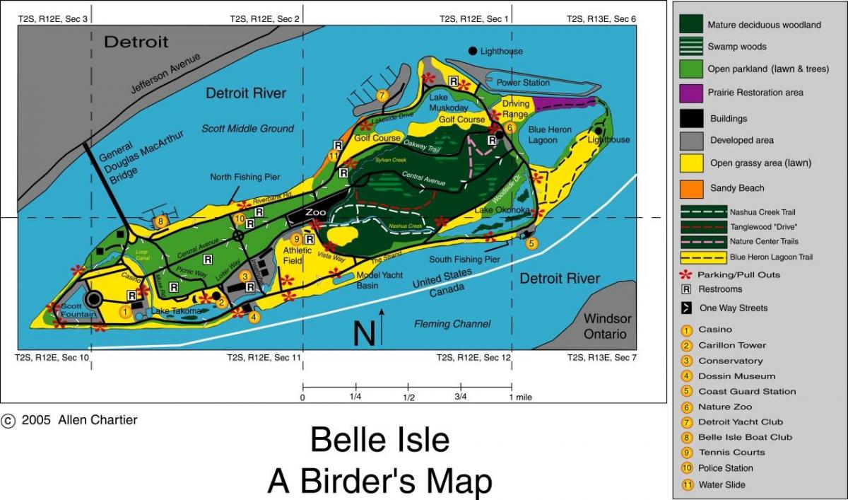 mapa de Belle Isle Detroit