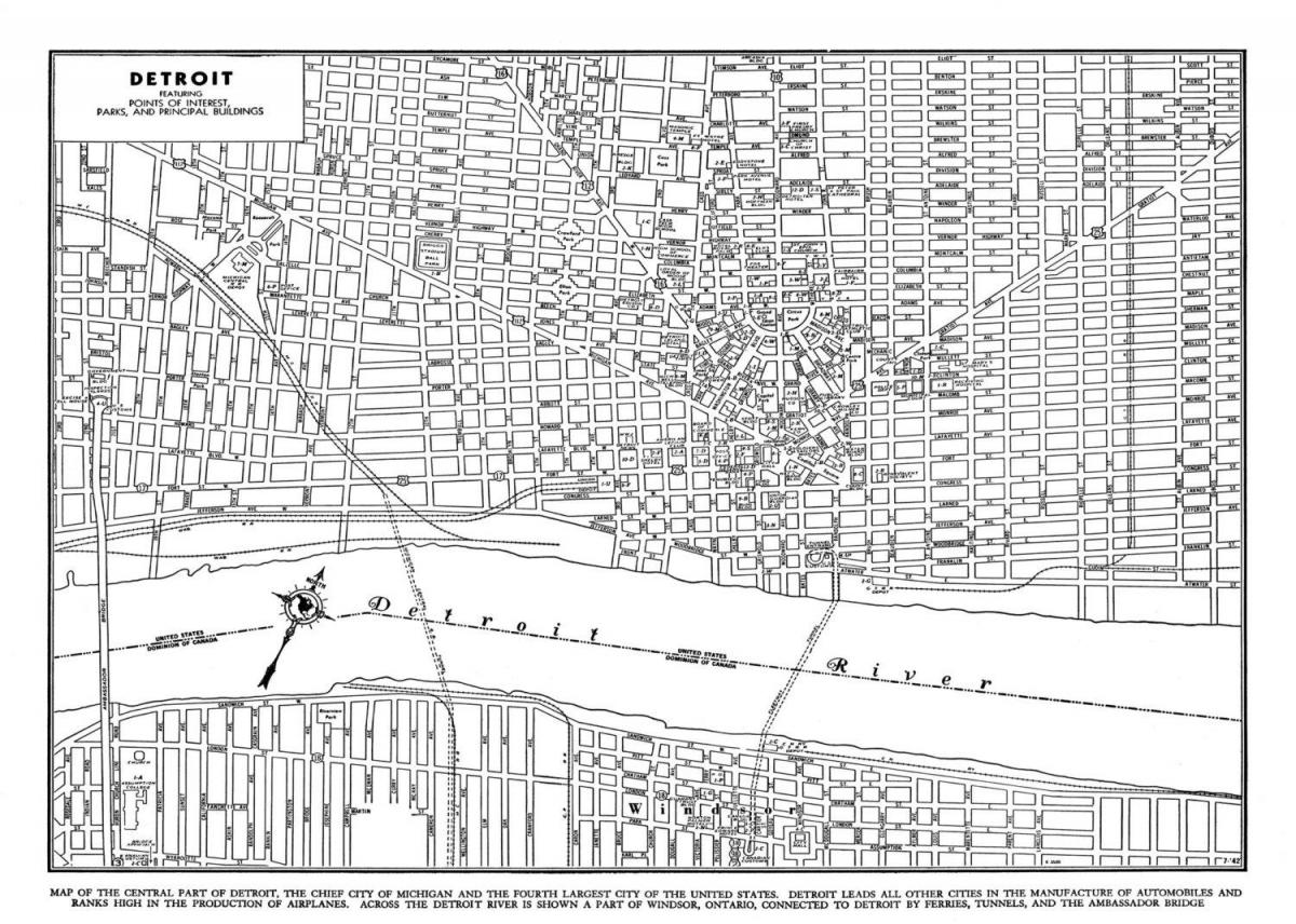 mapa de carrers de Detroit