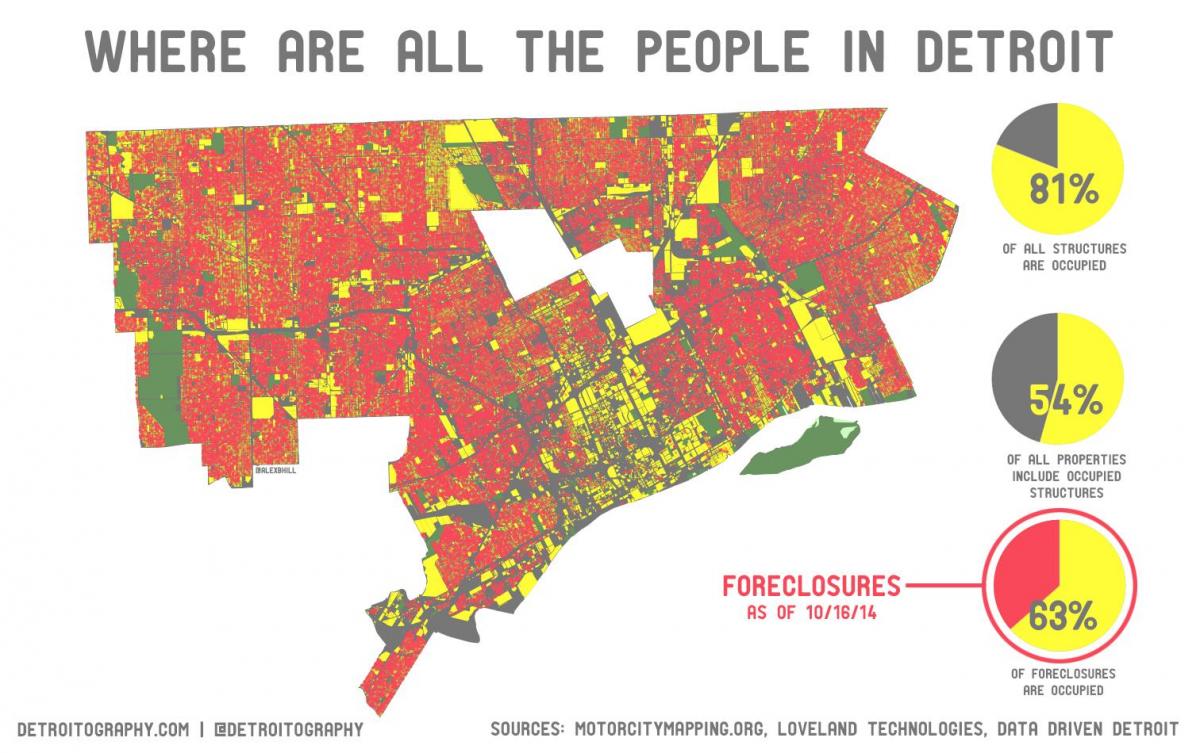 Detroit població mapa