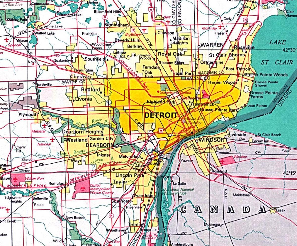 mapa de Detroit