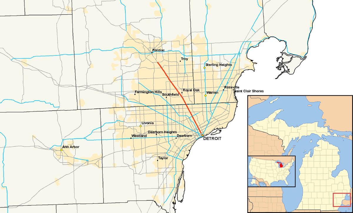 Detroit municipis mapa