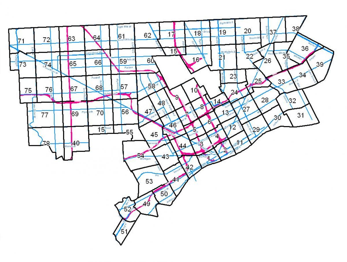 Detroit zonificació mapa