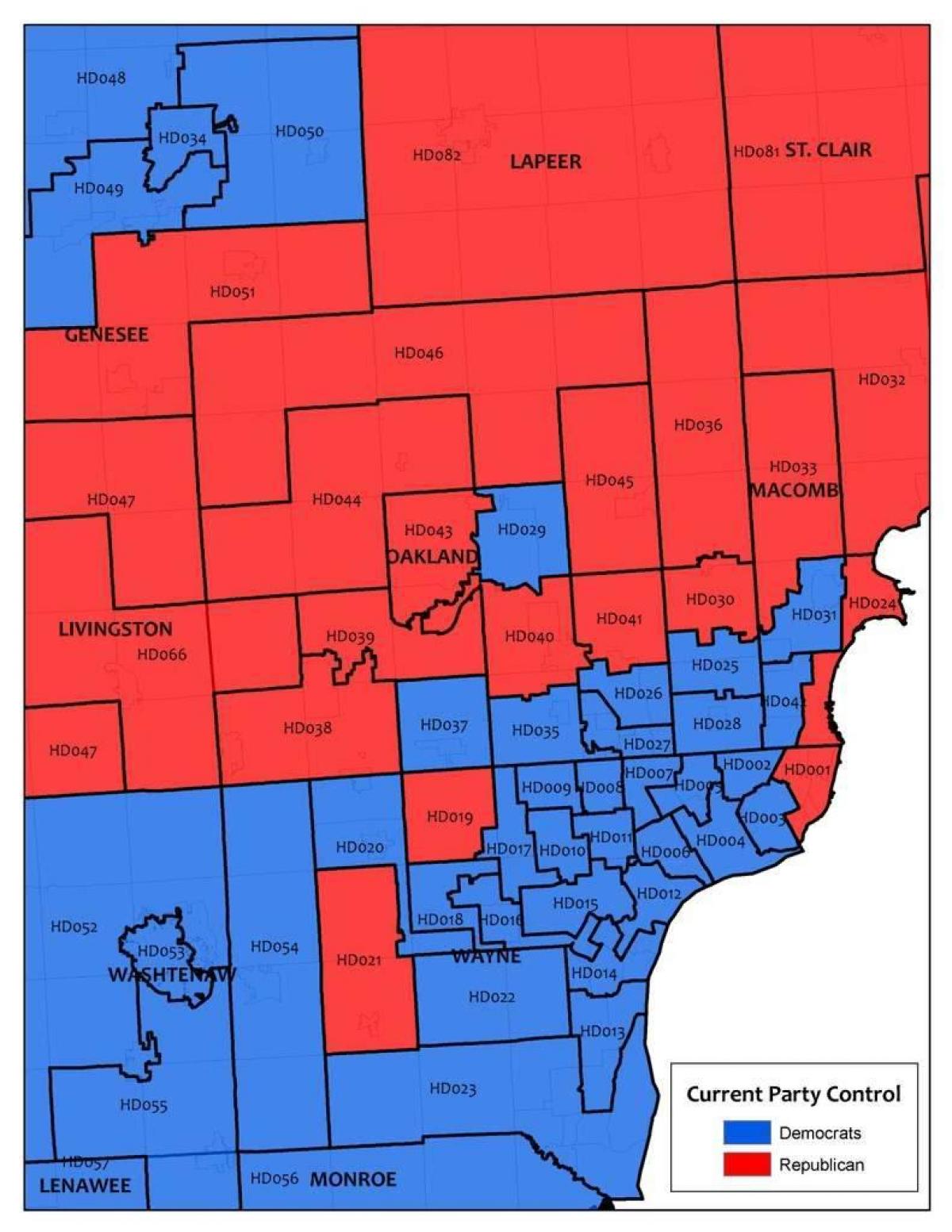 mapa de l'àrea de Detroit