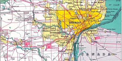 Mapa de Detroit suburbis