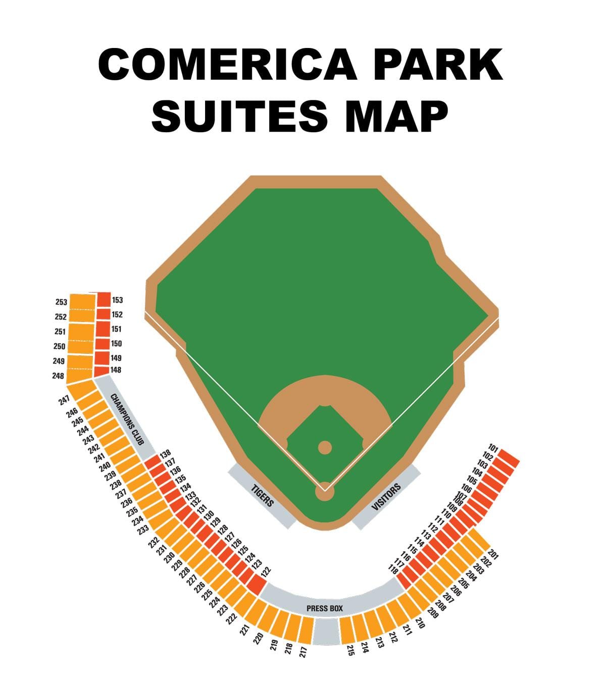 comerica parc mapa de la zona