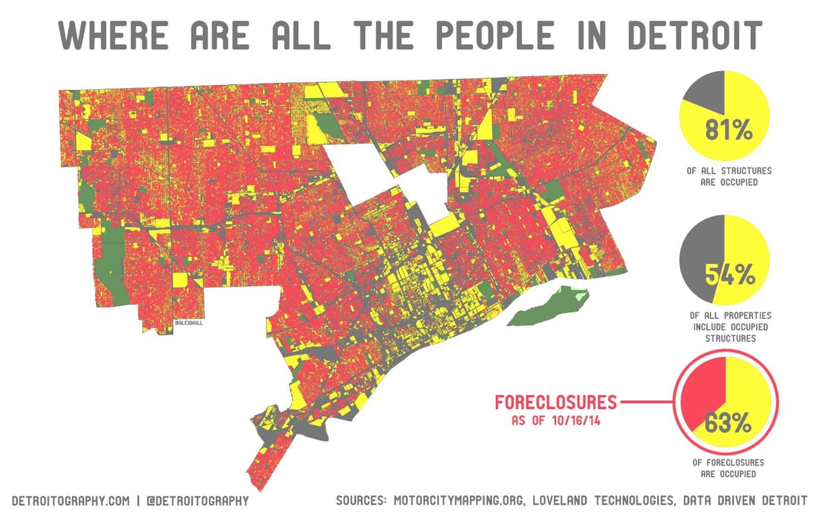 Detroit població mapa