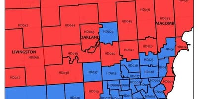 Mapa de l'àrea de Detroit