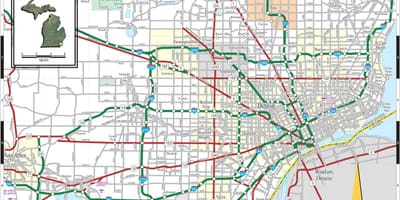 Mapa De Detroit, Michigan