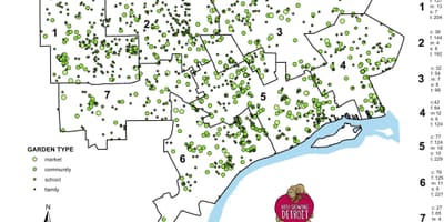 Mapa de Detroit jardí